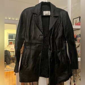 Vintage Nine West black leather jacket/blazer (size small)